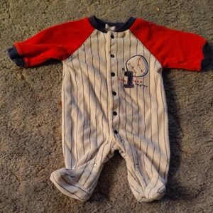 Carter's Red and White Striped Baby Footie Newborn